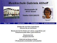 Tablet Screenshot of musikschule-gabriela-asshoff.de